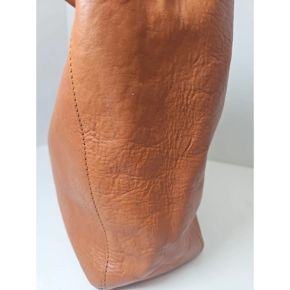Furla Genuine Leather Medium Tote- Brown/‎ Orange Made In Italy